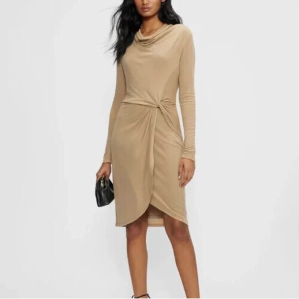 Ted Baker London Beige Long Sleeve Knit Dress